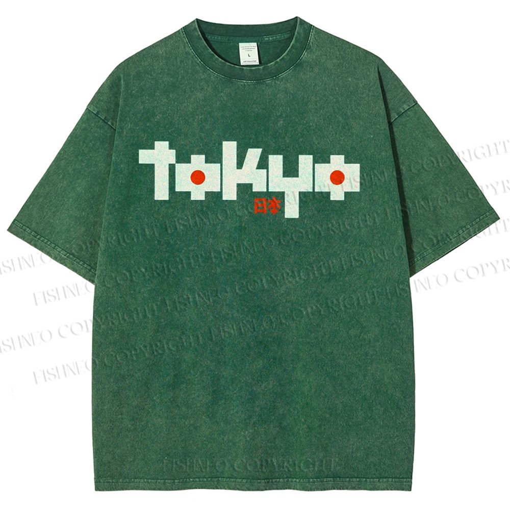 Unisex Tokyo Printed Washed Tee