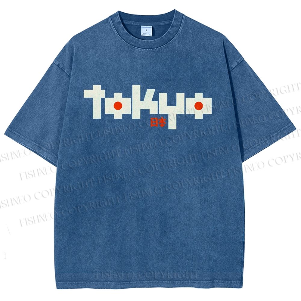 Unisex Tokyo Printed Washed Tee