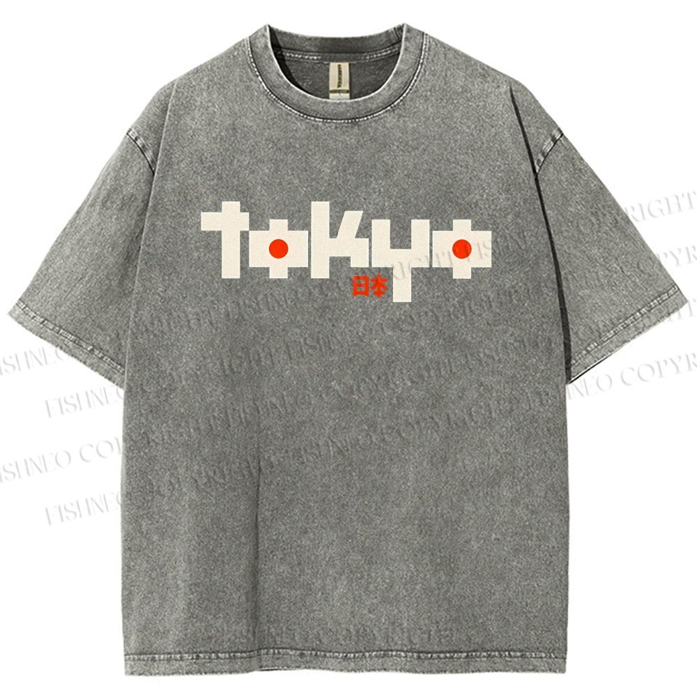 Unisex Tokyo Printed Washed Tee