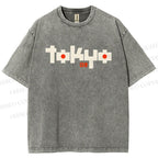 Unisex Tokyo Printed Washed Tee