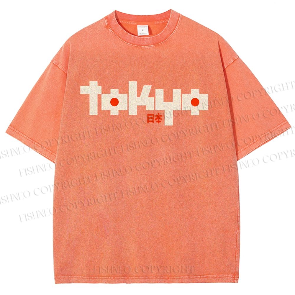 Unisex Tokyo Printed Washed Tee