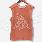 Unisex Fish Shark Whale Printed Washed Tank Top