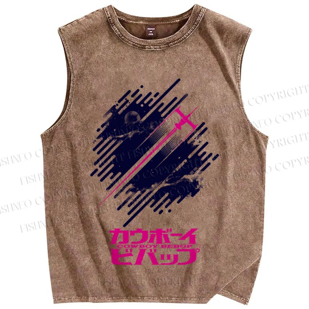 Unisex Cowboy Bebop Printed Washed Tank Top