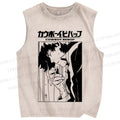 Unisex Cowboy Bebop Spike Printed Washed Tank Top