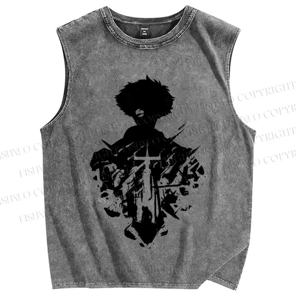 Unisex Cowboy Bebop Printed Washed Tank Top