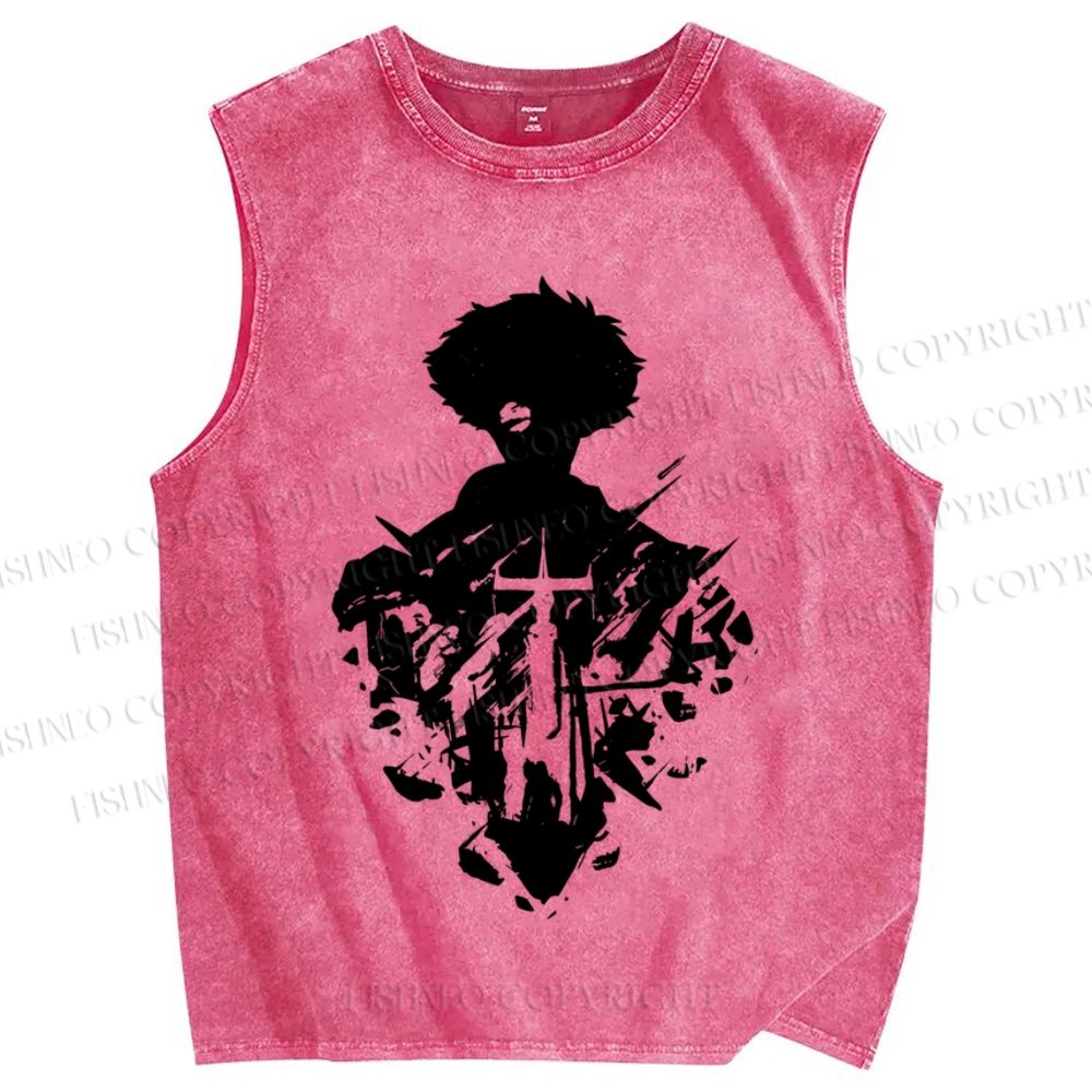 Unisex Cowboy Bebop Printed Washed Tank Top
