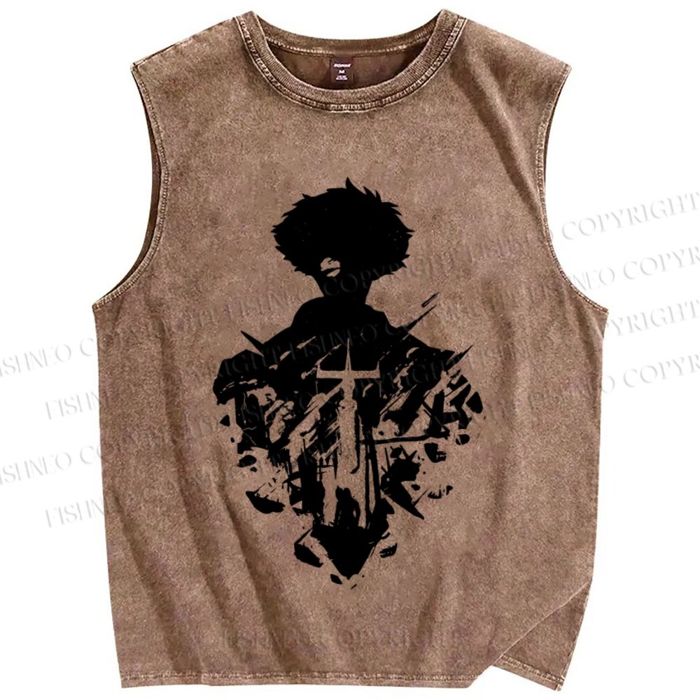Unisex Cowboy Bebop Printed Washed Tank Top
