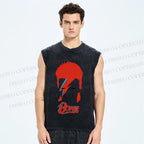 Unisex David Bowie Printed Washed Tank Top