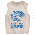 Unisex Japanese Opossum Will Not Elaborate Printed Washed Tank Top