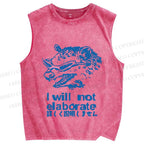 Unisex Japanese Opossum Will Not Elaborate Printed Washed Tank Top