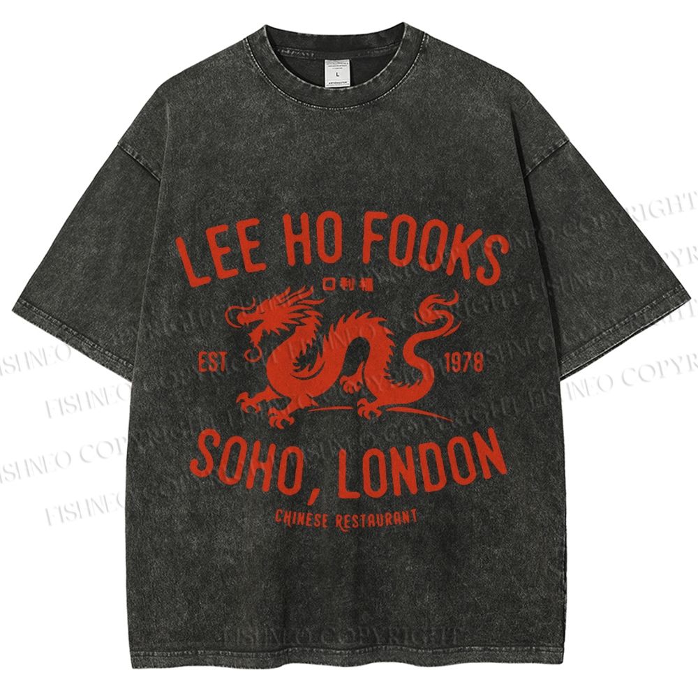 Unisex Lee Ho Fooks Dragon Printed Washed Tee