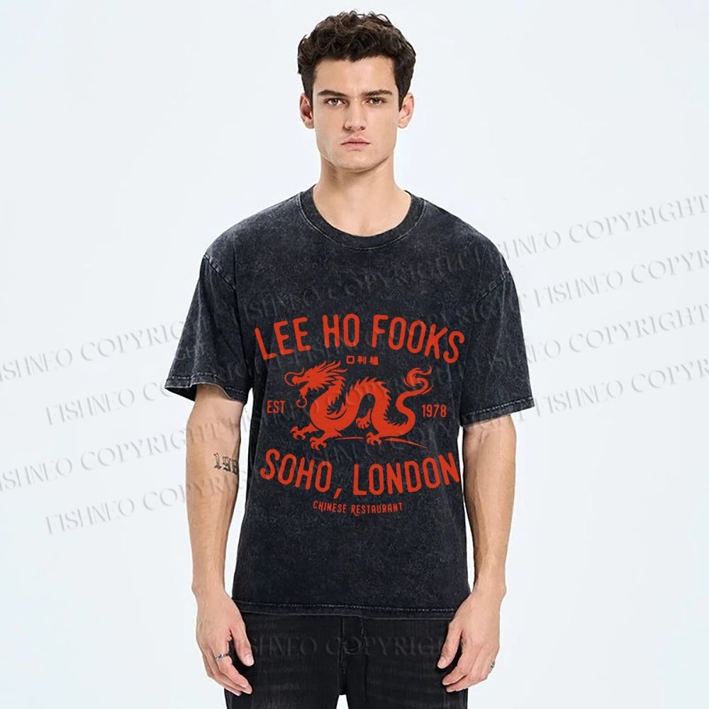 Unisex Lee Ho Fooks Dragon Printed Washed Tee