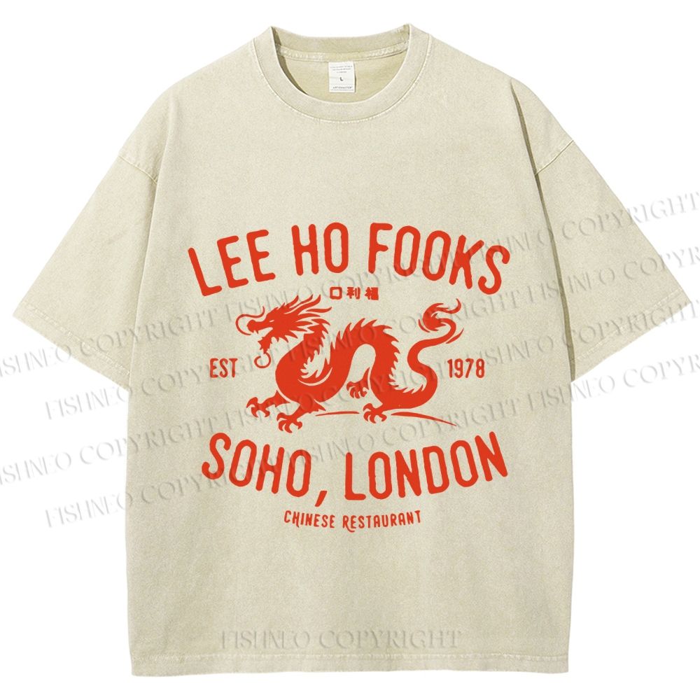 Unisex Lee Ho Fooks Dragon Printed Washed Tee