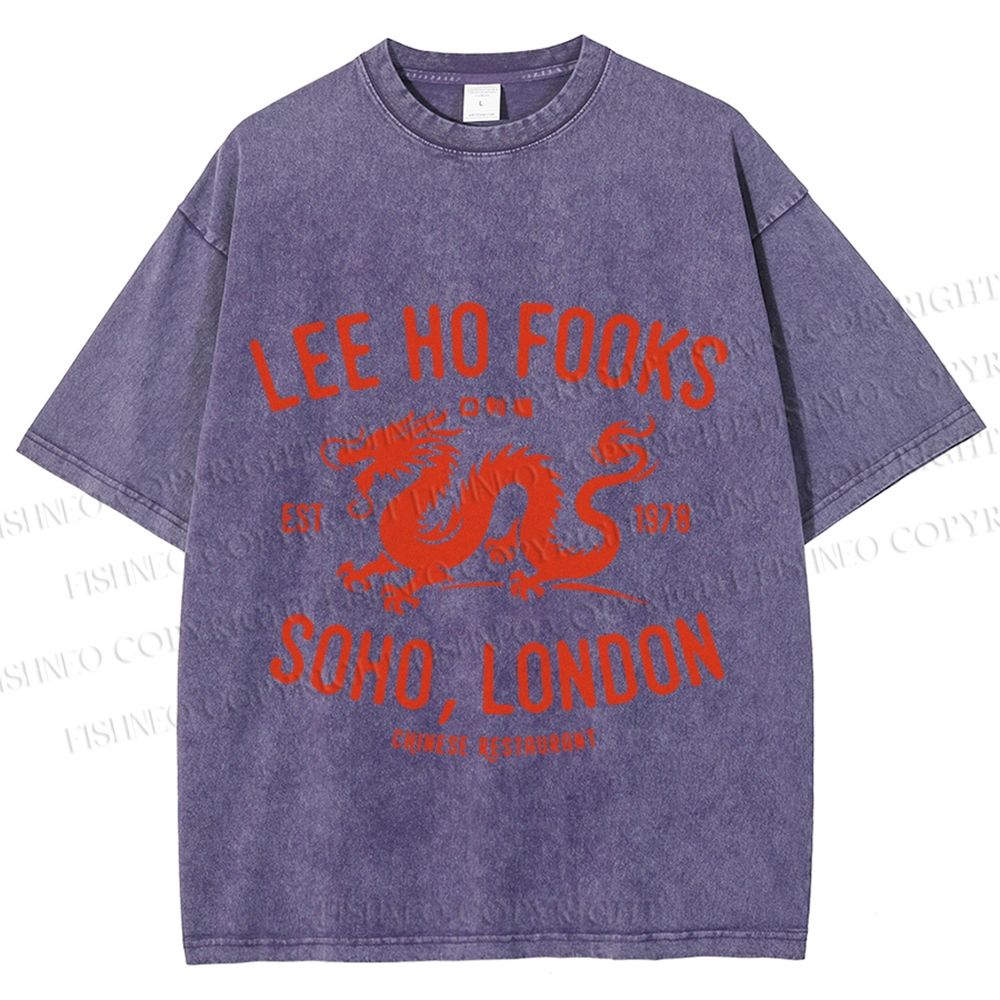 Unisex Lee Ho Fooks Dragon Printed Washed Tee