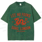 Unisex Lee Ho Fooks Dragon Printed Washed Tee