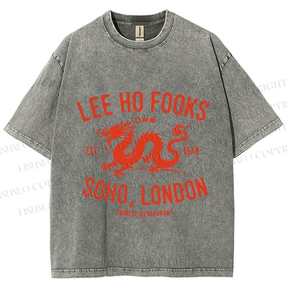 Unisex Lee Ho Fooks Dragon Printed Washed Tee