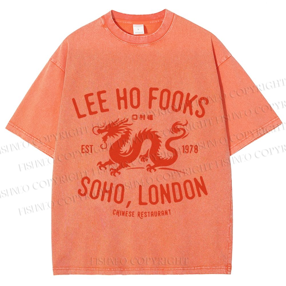 Unisex Lee Ho Fooks Dragon Printed Washed Tee