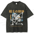 Unisex Warrior Spirits Skull Printed Washed Tee