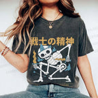 Unisex Warrior Spirits Skull Printed Washed Tee