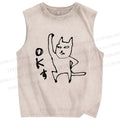Unisex OK Printed Washed Tank Top