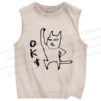 Unisex OK Printed Washed Tank Top