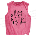 Unisex OK Printed Washed Tank Top
