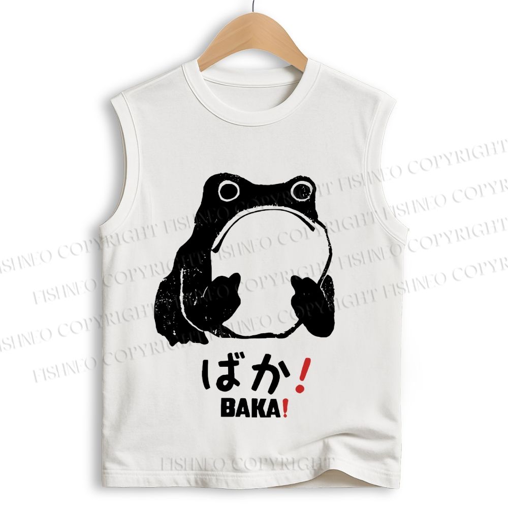 Unisex Stupid Frog Vintage Printed Cotton Tank Top