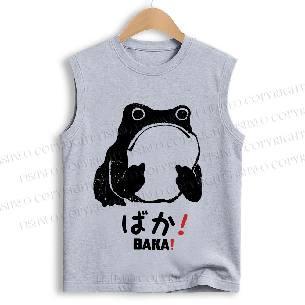 Unisex Stupid Frog Vintage Printed Cotton Tank Top