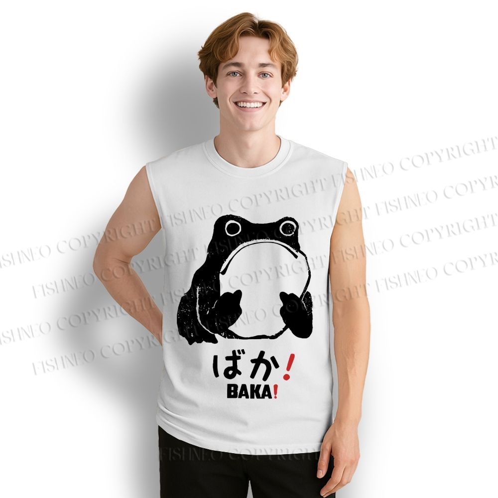 Unisex Stupid Frog Vintage Printed Cotton Tank Top
