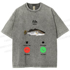 Unisex Fish Call Printed Washed Tee