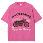 Unisex Enjoy The Journey Motorcycle Printed Washed Tee