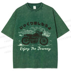 Unisex Enjoy The Journey Motorcycle Printed Washed Tee