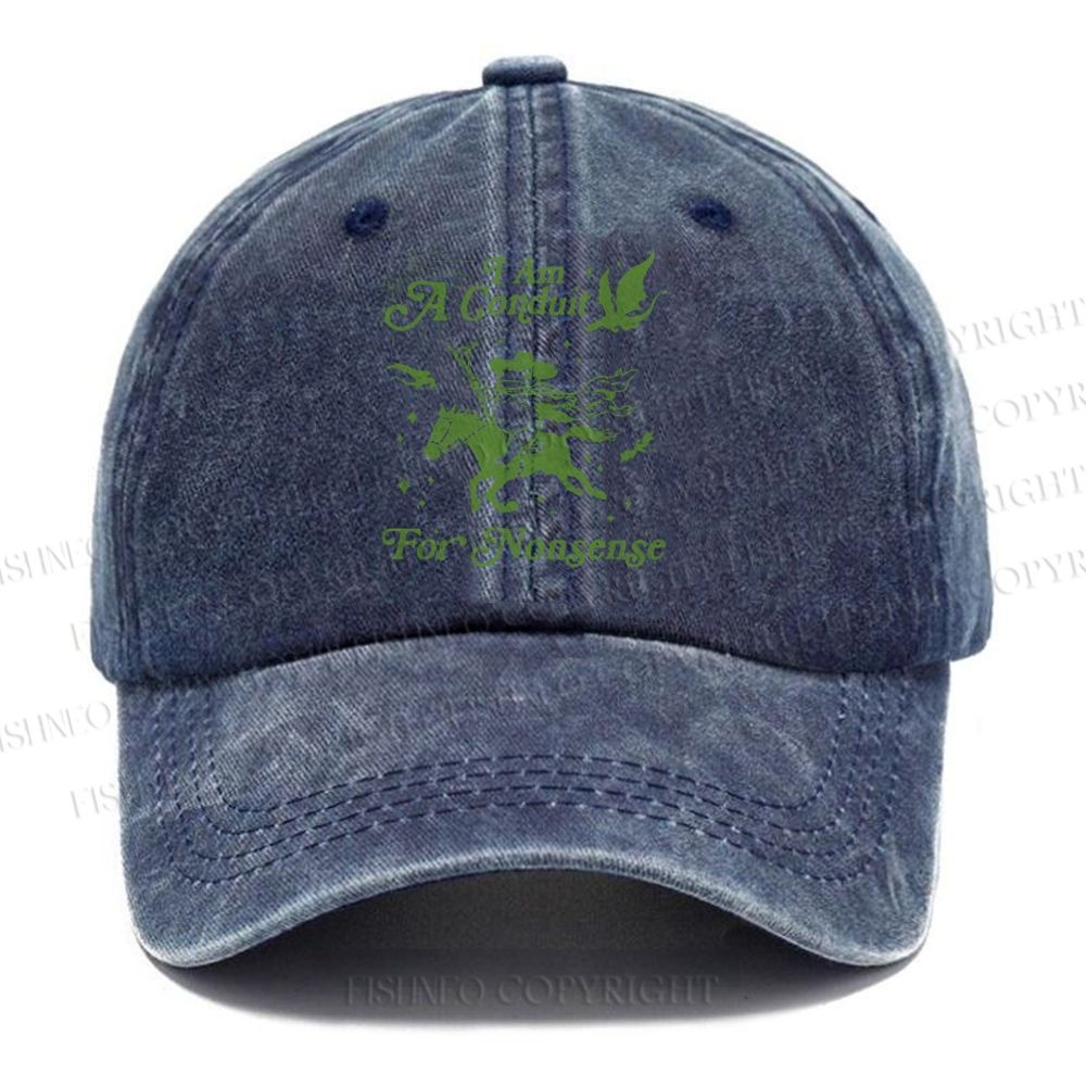 Unisex Vintage Frog I am a Conduit For Nonsense Vintage Casual Washed Cap