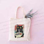 Cute Cat Eating Ramen Tote Bag