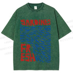 Unisex Fresh Sardines Fish Printed Washed Tee
