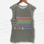 Unisex Lightsaber Vintage Printed Washed Tank Top