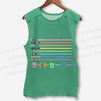 Unisex Lightsaber Vintage Printed Washed Tank Top