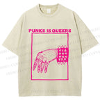 Unisex Pride Homo Punks Is Queers Printed Washed Tee