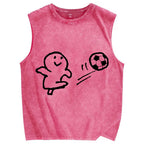 Unisex Soccer Printed Washed Tank Top