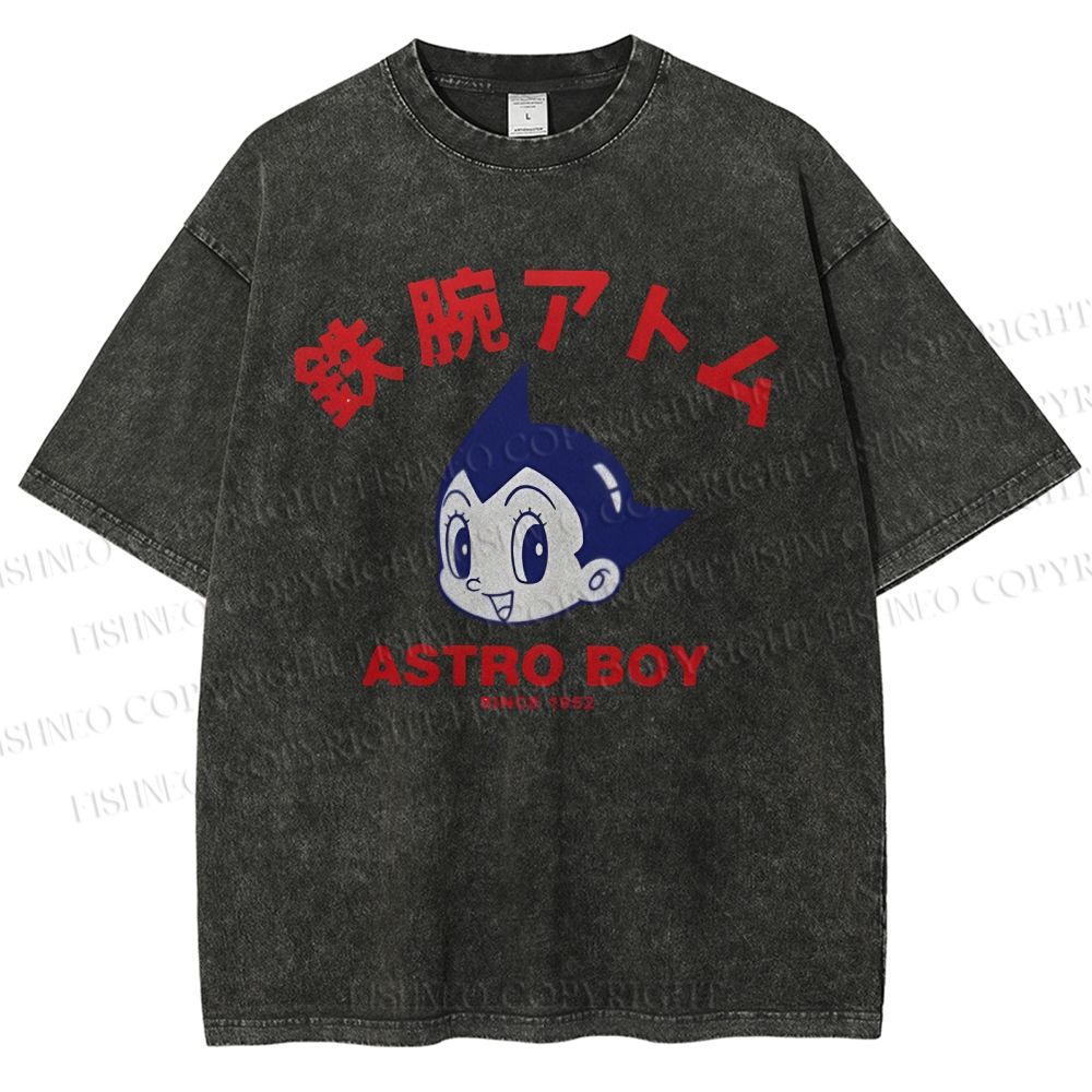 Unisex Astro Boy Printed Washed Tee