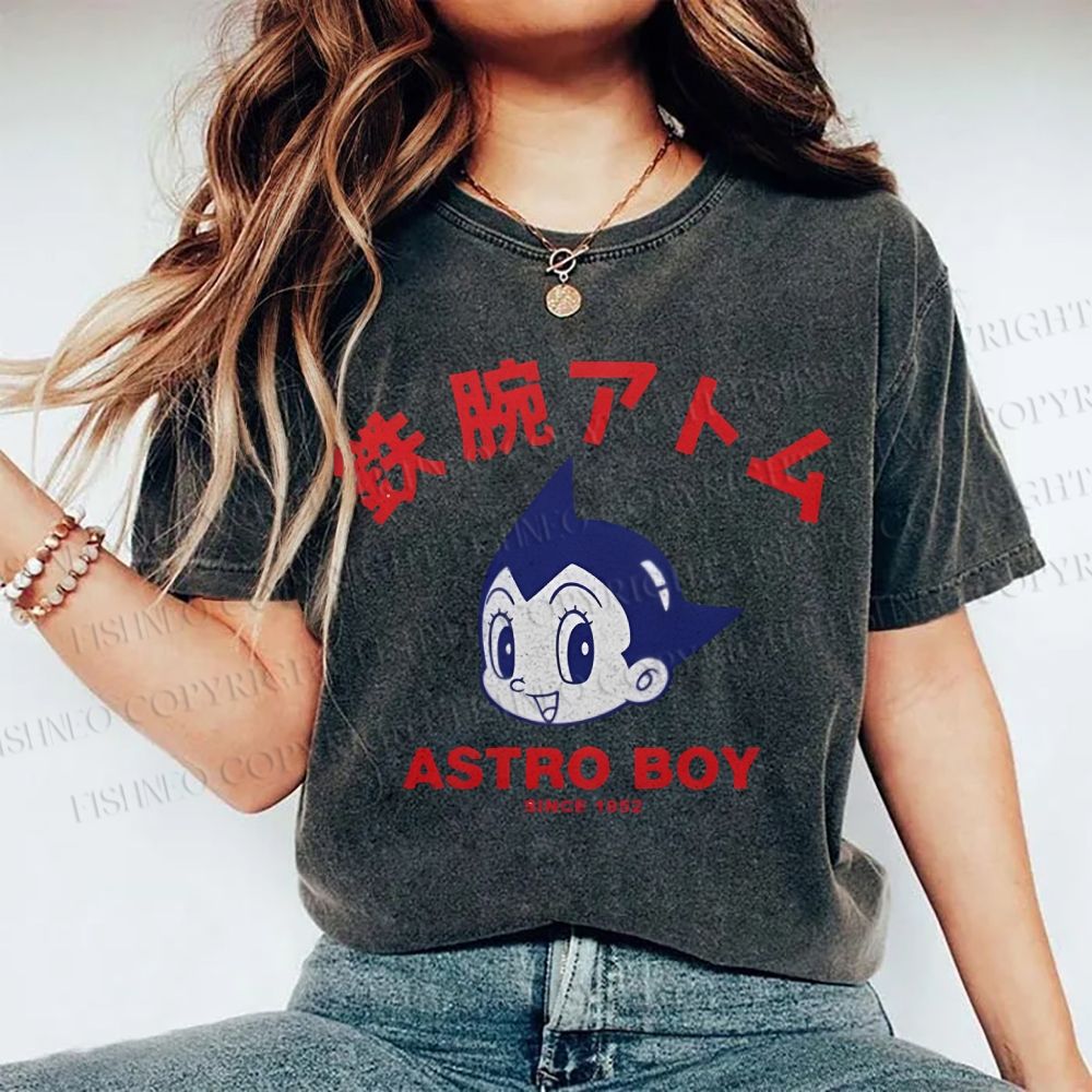 Unisex Astro Boy Printed Washed Tee