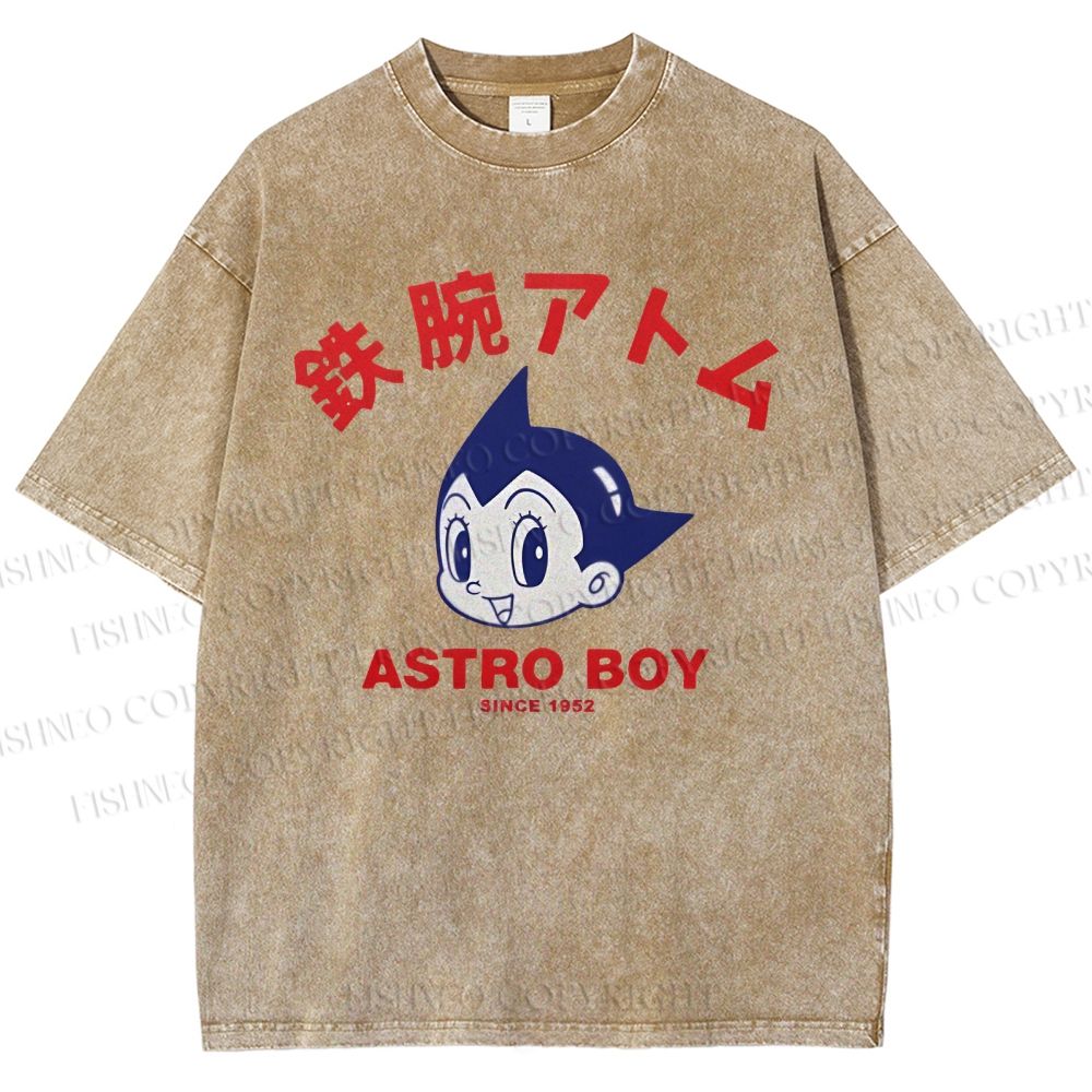 Unisex Astro Boy Printed Washed Tee