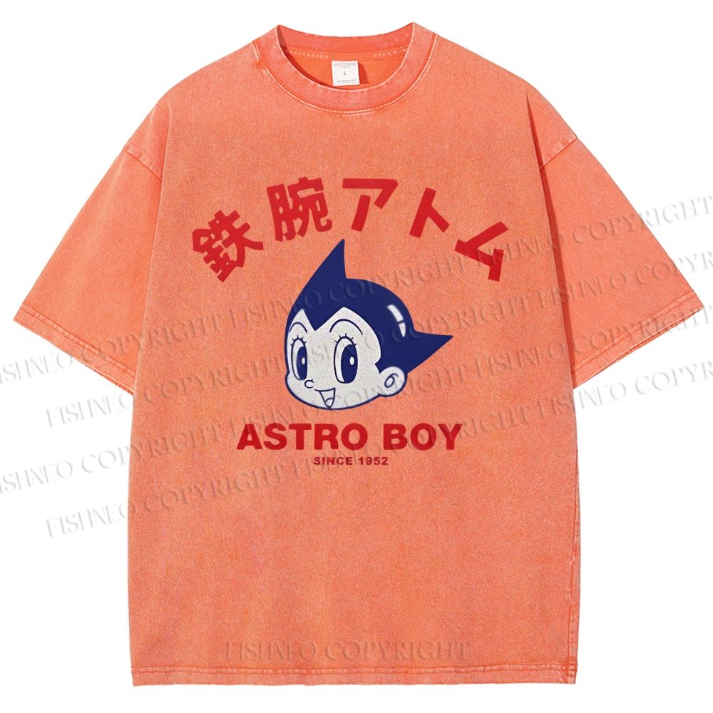 Unisex Astro Boy Printed Washed Tee