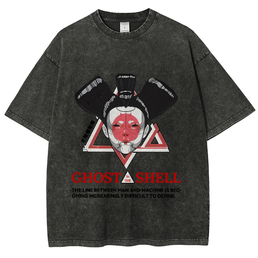 Ghost in the Shell Geisha Vintage Wash Japanese Design T-Shirt