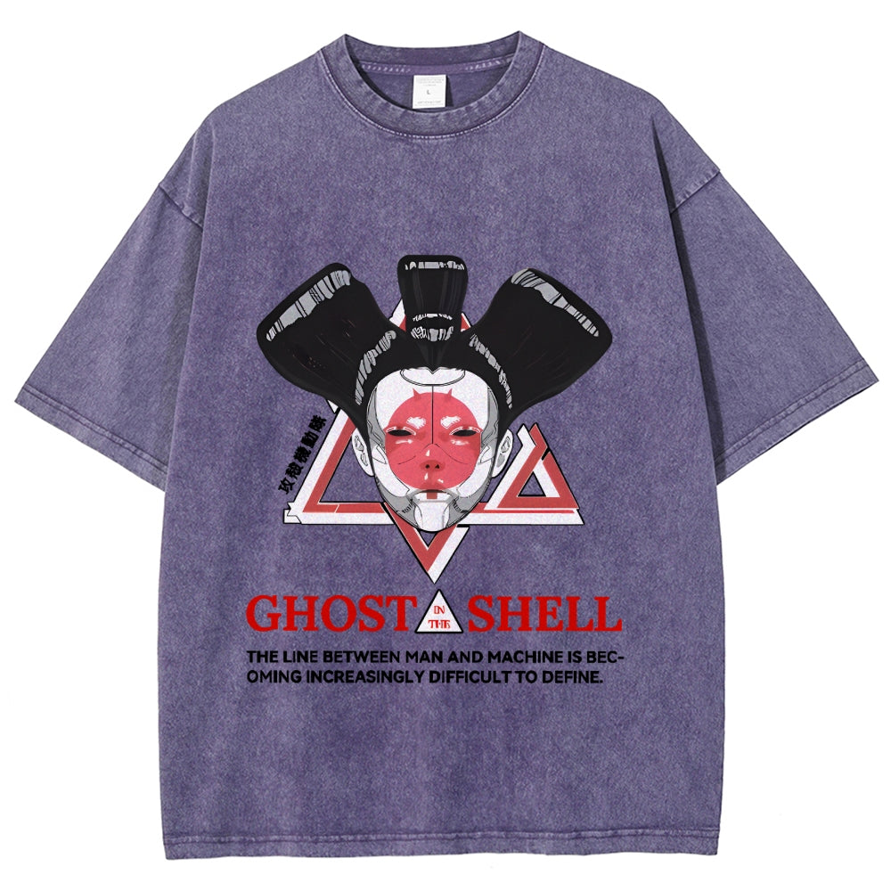 Ghost in the Shell Geisha Vintage Wash Japanese Design T-Shirt