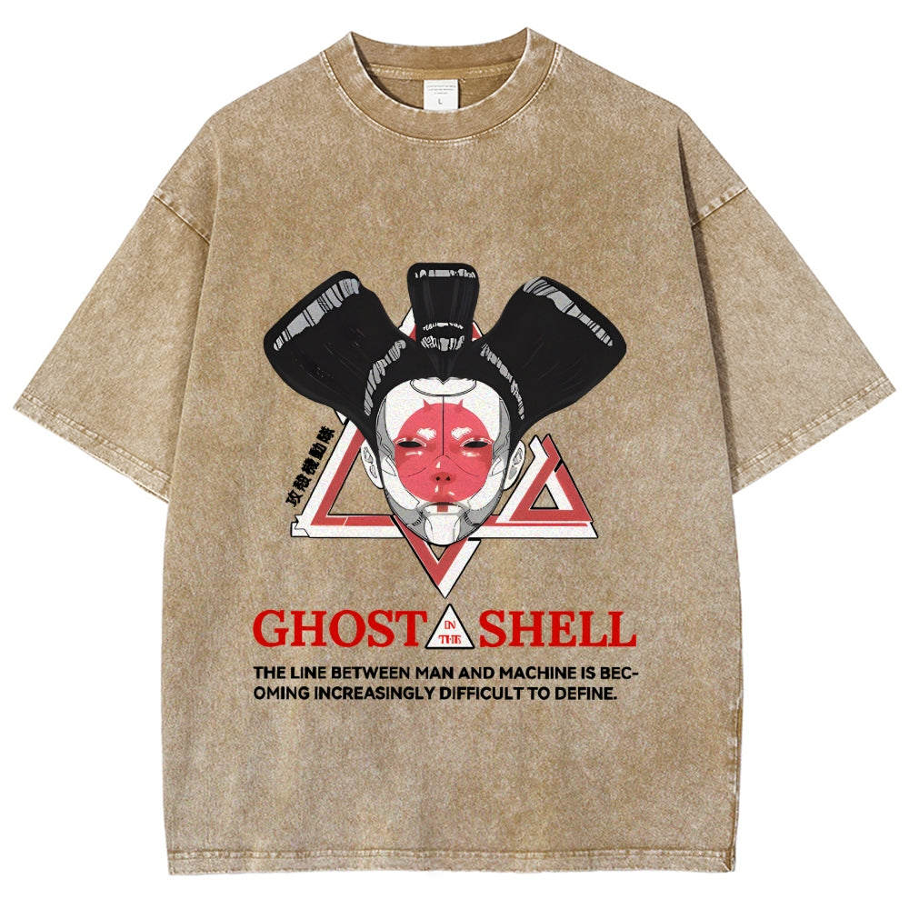 Ghost in the Shell Geisha Vintage Wash Japanese Design T-Shirt