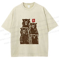 Unisex Vintage Bear Printed Washed Tee