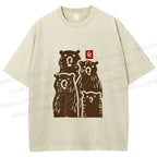 Unisex Vintage Bear Printed Washed Tee