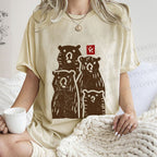 Unisex Vintage Bear Printed Washed Tee