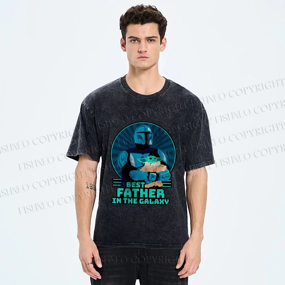Unisex Starwars Best Fetch Printed Washed Tee